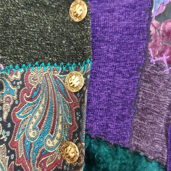 Julia Ku Tapestry Patchwork Embroidered Jacket XL - Picture 13 of 16